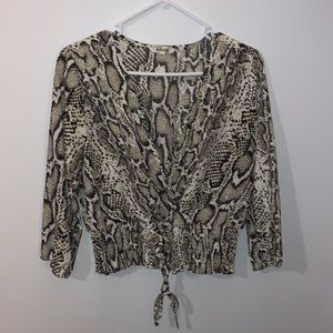 Snakeskin party crop top